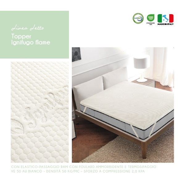 Immagine di Coprimaterasso Topper Memory Ignifugo Flame By -